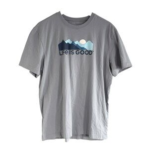 Life is Good Men's Crusher Blue Mountain Tee Shirt Size Large
